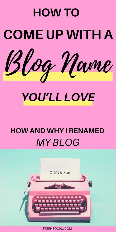 Blog Name Ideas | How To Come Up With The Best Blog Name! Steph Social #blogging Blog Name Ideas, Blogging Resources, Increase Blog Traffic, Blog Names, Blog Seo, Blog Ideas, Blogging 101, Name Ideas, Blogging Advice