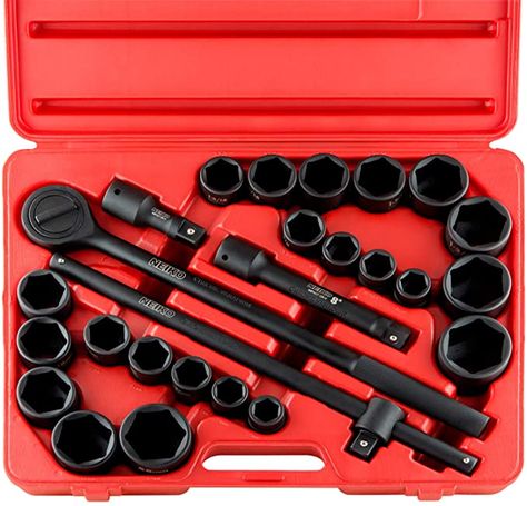 Amazon.com: Neiko 02499A 3/4" Drive Jumbo Master Impact Socket Set, 27 Piece Shallow Socket Assortment | Standard SAE and Metric Sizes (7/8-Inch to 2-Inch and 22-50 mm) | Cr-V Steel: Home Improvement Impact Driver, Blow Molding, Socket Set, Tools And Equipment, Workshop Equipment, Tool Set, Tool Kit, Tool Box, Hand Tools