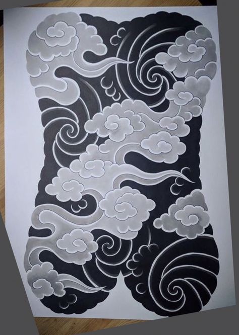 Tattoos Japan, Japanese Cloud Tattoo, Covered In Tattoos, Cloud Tattoo Design, Japanese Leg Tattoo, Atlas Tattoo, Backpiece Tattoo, See Tattoo, Japanese Background