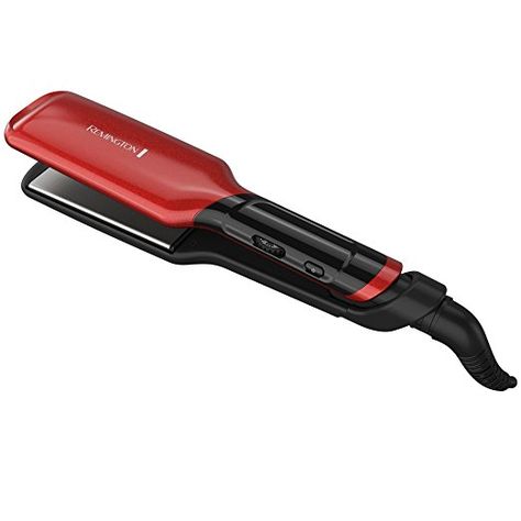 Remington S9630 T|Studio Silk Ceramic Wide Hair Straightener, Flat Iron 2-inch Ceramic Plate, Red Remington Straightener, Remington Hair Straightener, Best Hair Straightener, Ceramic Hair Straightener, Ceramic Flat Iron, Hair Straighteners Flat Irons, Travel Hairstyles, Ceramic Hair, Hair Straighteners