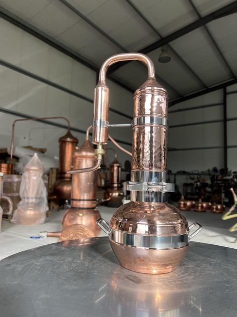 Our essential oil distiller is made only for the purpose of distilling essential oils and hydrosols from plants, with steam distillation.You can opt to... Oil Distiller, Alcohol Still, Essential Oil Distiller, Moonshine Still, Essential Oils Kit, Copper Accessories, Steam Distillation, Gas Burners, Lavender Oil