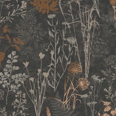 Organics Black and Copper Removable Wallpaper - On Sale - Bed Bath & Beyond - 37780598 Copper Wallpaper, Simple Organic, Beauty Wallpaper, Graham & Brown, A Wallpaper, Burke Decor, Woven Paper, Wallpaper Samples, Wallpaper Roll