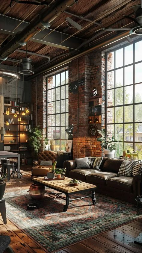 Embrace the Urban Chic: Exploring Industrial Living Room Styles - Decoholic Kitchen Counter Decor Ideas, Loft Apartment Industrial, Colored Toilets, Counter Decor Ideas, Throw Blanket Couch, Scandinavian Houses, Industrial Living Room, Ceramic Toilet, 2024 Kitchen