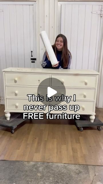 Emily Marlett | Furniture Flips | DIY on Instagram: "Comment “LIST” for a link to all supplies used for this flip sent to your DMS! 🎨  Even furniture that isn’t real wood still has potential to be beautiful & profitable!   If there’s one thing about me…. I never let a free piece of furniture go to the landfill 🤣   ➡️ Follow along to learn how to do this too!   #furnitureflip #furnitureflipper #furniturerefinishing #furnitureflipping #dressermakeover #furnituremakeover #furnitureupcycle" Furniture Upcycle, Wallpaper Furniture, Free Furniture, Furniture Rehab, Dresser Makeover, Furniture Repair, Furniture Renovation, Furniture Finishes, Furniture Restoration