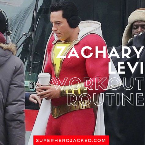 Zachary Levi Workout Routine Levi Workout, Superhero Workouts, Superhero Jacked, Celebrity Workout Routine, Celebrity Workouts, Superman Workout, Bodybuilding Women Diet, Hero Workouts, Superhero Workout