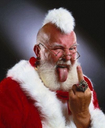 Santa's naughty! Scary Christmas, Bad Santa, Creepy Christmas, Dark Christmas, Bah Humbug, Punk Rocker, Old Man, Christmas Spirit, Punk Rock