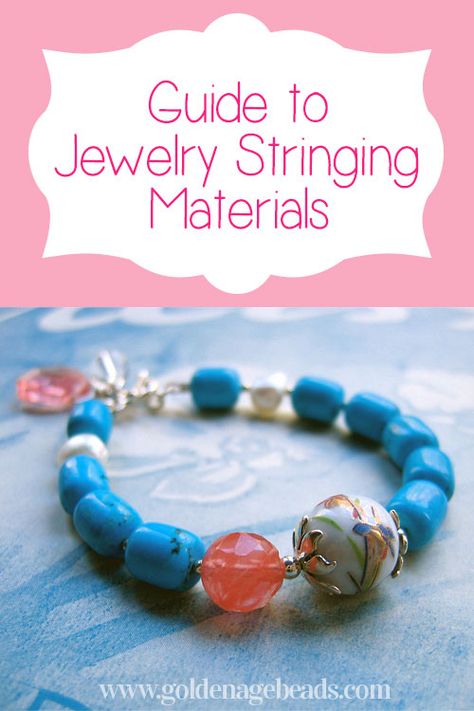 There are many different types of jewelry stringing materials available and it can be confusing to know which one to choose for your project. In this post, we explain more about the most common stringing materials that you’ll find and what they are best used for. Jewelry Guide, Making Jewelry For Beginners, Types Of Jewelry, Beads Craft Jewelry, Beads Craft, Silver Diamond Necklace, Black Gold Jewelry, Fine Silver Jewelry, Craft Jewelry