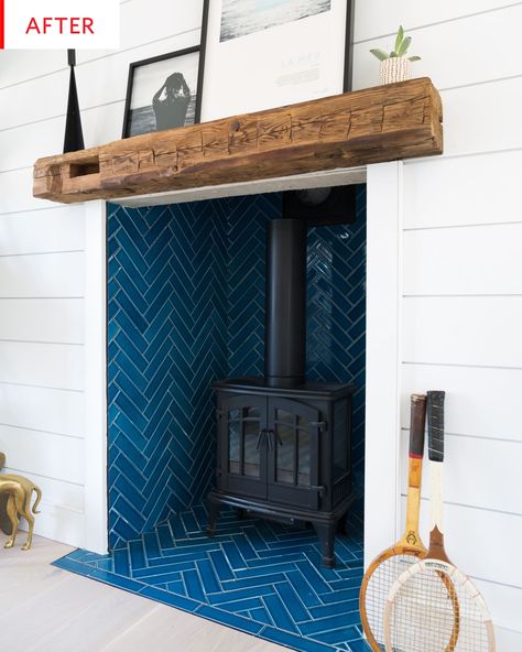 Fireplace Hearth Tiles, Wood Burner Fireplace, Wood Burning Stoves Living Room, Log Burner Fireplace, Log Burner Living Room, Hearth Tiles, Andong, Wooden Fireplace, Fireplace Tile Surround