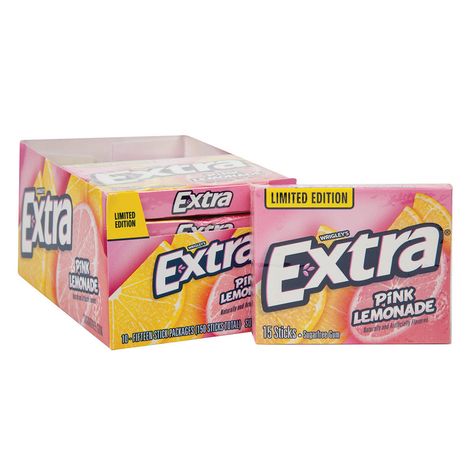 Wholesale Extra Pink Lemonade Gum 1.32 Oz- Bulk Gum Brands, Extra Gum, Gum Flavors, Sugar Free Gum, School Bag Essentials, Search Pins, Purse Essentials, Strawberry Lemonade, Chewing Gum