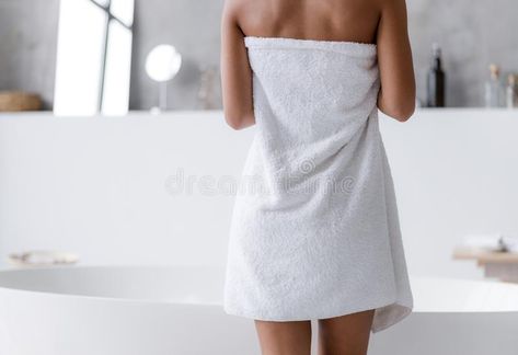 Young woman in towel standing in bathroom. Afro American lady going to take bath , #AD, #standing, #bathroom, #towel, #Young, #woman #ad Woman In Towel, Ideas Disfraz, Bathroom Stock, American Lady, Women Towel, Book Edits, Summer Aesthetics, City Light, In Bathroom