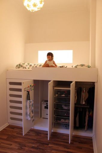 como decorar el cuarto de mi hija | ActitudFem Cama Closet, Bed Closet, Kura Bed, Bunk Beds With Stairs, Bunk Bed Designs, Space Bedding, Kids Bunk Beds, Small Room Design, Bed In Closet