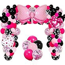 Color Balloon Garland, Black Bot, Black Party Decorations, Minnie Mouse Balloons, Polka Dot Balloons, Pink Mouse, Blowing Up Balloons, Small Balloons, Clear Balloons