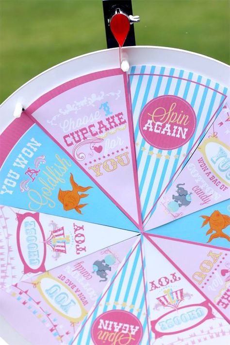 Carnival Birthday Theme, Dumbo Birthday Party, Circus 1st Birthdays, Carousel Birthday Parties, Circus Birthday Party Theme, Prize Wheel, Carnival Birthday Party Theme, Carousel Birthday, Circus Theme Party