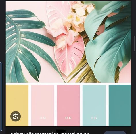 Tropical Pastel Aesthetic, Pastel Tropical Aesthetic, Tropical Colour Palette, Miami Color Palette, Party Van, Palm Springs Retro, Colour Inspiration, Theme Color, Tropical Colors