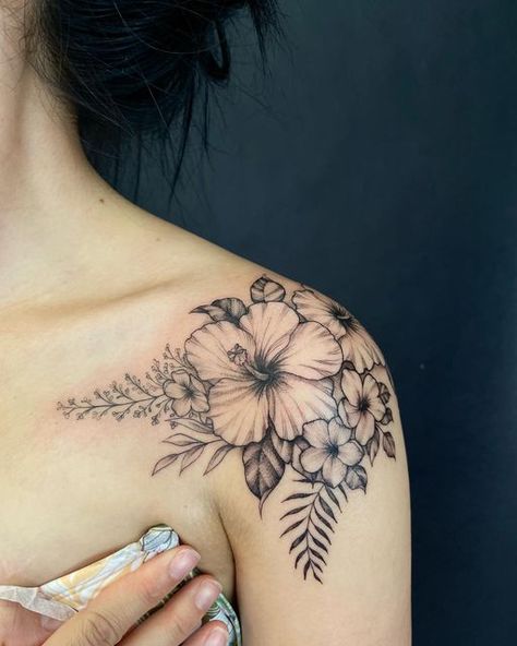 Flower Underboob Tattoo, Flower Rib Tattoo, Hawaii Flower Tattoos, Hibiscus Flower Tattoo, Tropical Flower Tattoos, Hawaiian Flower Tattoos, Plumeria Tattoo, Hibiscus Flower Tattoos, Tropical Tattoo