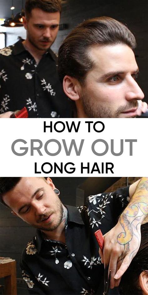 How to grow out long hair for men Growing Hair Out Men, Long Hair Growing Tips, Growing Long Hair Men, Mens Hair Long, Long Hair For Men, Growing Hair Men, Hair Stages, Hair Lengthening, Growing Out Hair