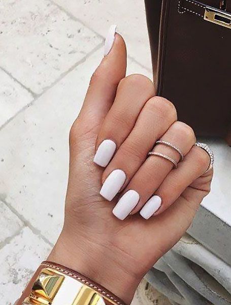 20 Elegant White Nail Designs To Copy in 2020 - The Trend Spotter Uñas Kylie Jenner, Short Coffin Nails Designs, Kylie Nails, Kylie Jenner Nails, Long Square Nails, Different Nail Shapes, Short Coffin Nails, White Acrylic Nails, White Nail Designs