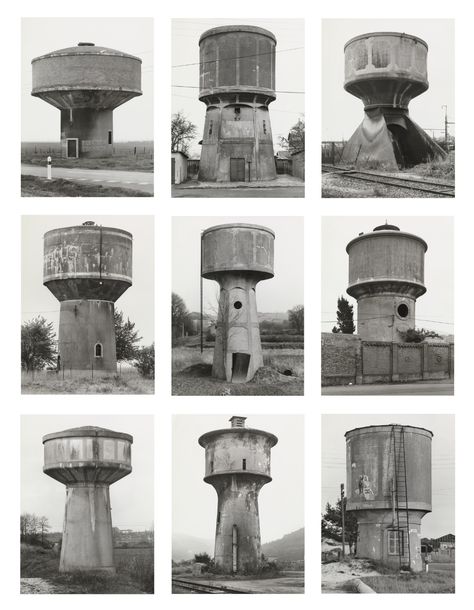 Bernd Becher, Hilla Becher. Water ... Hilla Becher, Street Portraits, Cooling Tower, Water Towers, Industrial Architecture, Conceptual Artist, Water Tanks, Street Portrait, Industrial Photography