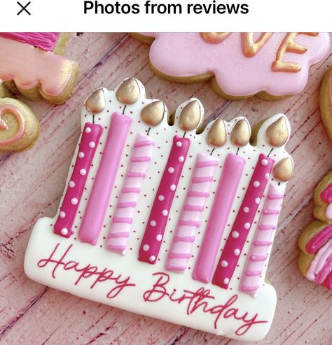 Birthday Candle Cookies, Candle Sugar Cookies, بيتي فور, Cutout Cookie, Happy Birthday Cookie, Royal Iced Cookies, Cutout Cookies, Birthday Cookie, Candle Cookies