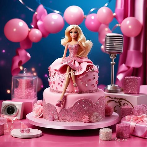 Barbie Cakes That Are Every Little Fashionista’s Dream - BakeSpark Simple Barbie Cake, Barbie Birthday Cakes For Kids, Diy Barbie Cake, Barbie Birthday Cake Ideas, Barbie Cake Ideas Birthdays, Cake Barbie Birthday, Barbie Cake Design, Barbie Cake Birthday, Barbie Cake Ideas