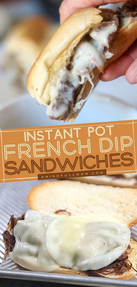 Instant Pot French Dip Sandwiches, French Dips, Shredded Beef Sandwiches, Instant Pot French Dip, French Dip Recipes, French Dip Sandwiches, Beef Dip, Dip Sandwiches, Beef Sandwiches