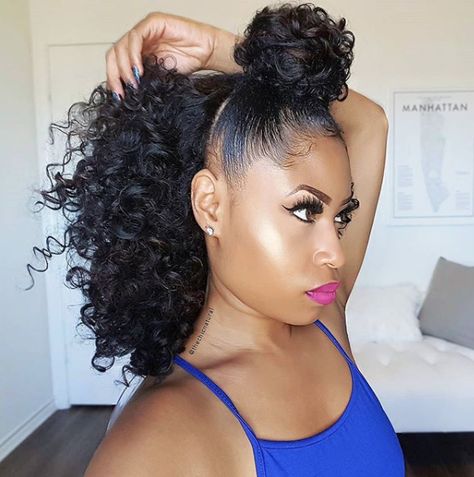 Voice Of Hair, Black Hair Updo Hairstyles, Sleek Ponytail Hairstyles, Curly Crochet Hair Styles, Beautiful Black Hair, Black Ponytail Hairstyles, Haute Hair, Natural Hair Styles Easy, Hair Ponytail Styles