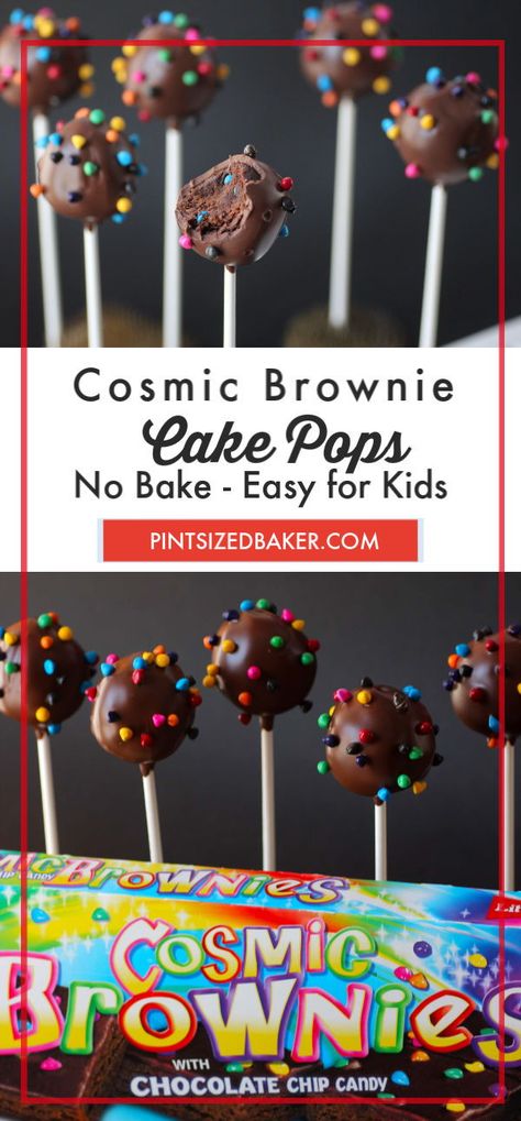 Cake Pops With Premade Cake, Cosmic Brownie Truffles, Cake Pop Filling Ideas, Cake Pop Alternative, Cake Ball Flavor Ideas, Cosmic Brownie Cake Pops, No Bake Cosmic Brownies, No Bake Cake Pop, Easy Cake Pop Recipe No Bake