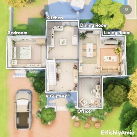 Sims Simple House Floor Plans, Sims 4 Base Game House Floor Plan, 1 Floor Sims 4 House, Sims 4 House Plans Base Game, Sims 4 Base Game Floor Plans, Sims 4 Room Ideas No Cc Base Game, Sims House Ideas Base Game, Sims 4 Houses Layout Base Game, Family House Sims 4 Plan