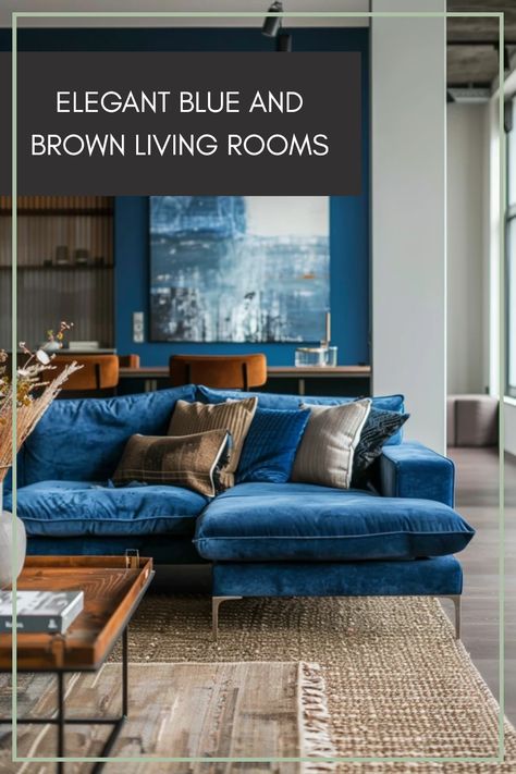 This pin features beautiful blue and brown living room designs showcasing stylish decor ideas to enhance comfort and aesthetics. Brown Couch Navy Pillows, Blue And Leather Living Room, Navy Leather Couch Living Rooms, Navy Blue Sectional Living Room Ideas, Blue And Brown Living Room, Brown Living Rooms, Blue Couch Living Room Ideas, Brown Living Room Ideas, Navy Blue Sectional