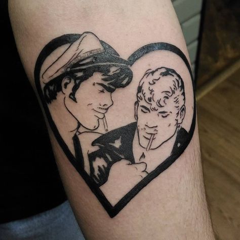 Portrait Men, Kiss Tattoos, Gay Tattoo, American Traditional Tattoo Ideas, Traditional Tattoo Ideas, M Tattoos, Warrior Tattoos, Upper Arm Tattoos, Hand Tattoos For Women