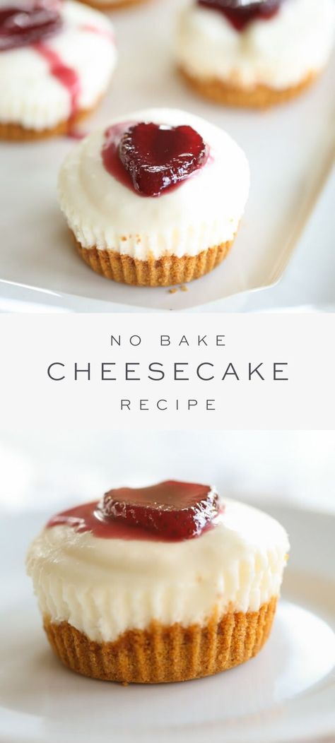 No Bake Cake Mix Recipes, Individual Cheesecake Recipes, Mini No Bake Cheesecake, No Bake Cheesecake Recipe, Cheesecake Cupcakes Recipe, Small Cheesecakes, No Bake Cheesecake Filling, Mini Cheesecakes Easy, Individual Cheesecakes