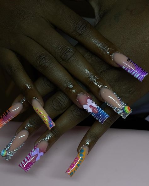 freestyle set🍭✨💅🏼 _ - - #nailfreestyle #nailtech #nailinspo #explorepage Freestyle Acrylic Nails, Nails And Hair, Flower Nails, Nail Tech, Nail Inspo, Nail Ideas, Acrylic Nails, Nails, Hair