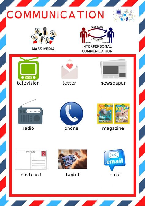 Different Types Of Communication, Evs Project, Shape Project, Types Of Communication, Communication Pictures, Communication Activities, Creative Book Covers, Communication Icon, Preschool Rooms