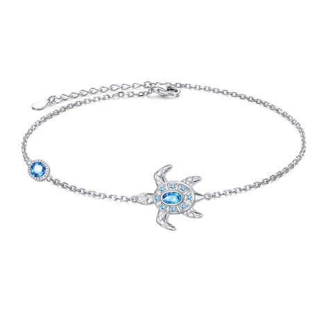 PRICES MAY VARY. 💖【Design Inspiration】Because of their incredibly long lifespan, The sea turtle is also a symbol of good luck, patience, wisdom, and longevity. if you want longevity, wear this summer anklet as a reminder to live healthily. 💖【Hypoallergenic Material】The turtle ankle bracelet is made of high-quality 952 sterling silver and blue cubic zirconia, free of lead and nickel, without discoloration. Comfortable to wear, Don't worry about the blue turtle anklet irritating your ankle. 💖【C Cute Silver Anklets, Turtle Anklet, Butterfly Anklet, Blue Turtle, Silver Ankle Bracelet, Foot Chain, Summer Anklets, Turtle Bracelet, Ankle Jewelry