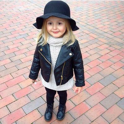 Leather Jacket For Girls, Spring Outfits Kids, Looks Com Short, Kids Leather Jackets, Kids Outwear, Short Cuir, Leather Jacket Girl, Black Leather Moto Jacket, Leather Coat Jacket