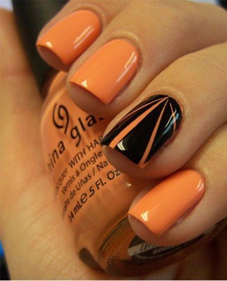 12 Best Halloween Nail Art Ideas on Pinterest – theFashionSpot Halloween Nail Art Easy, Nagellack Trends, October Nails, Polish Ideas, Her Nails, Black Nail, Nails 2024, Dipped Nails, Orange Nails