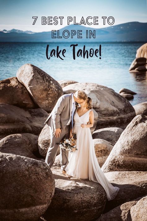 Lake Tahoe Elopement Locations, Tahoe Wedding Ideas, Tahoe Elopement, Lake Elopement, Lake Tahoe Elopement, Lake Tahoe Wedding, Low Key Wedding, Cat Wedding, Small Lake