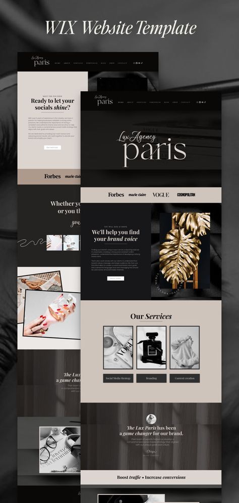 Create an impressive website for your agency with these top Wix templates! Perfect for marketing agencies, PR firms, and creative agencies, these templates offer stunning designs, easy customization, and powerful features to help you stand out. Start building your professional agency website with Wix and attract more clients today! Agency Website Inspiration, Marketing Agency Website, Consulting Website, Wix Website Design, Wix Website Templates, Template Black, Modern Website Design, Coach Website, Wix Templates