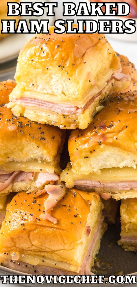 Ham And Cheese Sliders Easy, Mustard Sauce For Ham, Ham Sliders Recipes, Baked Ham And Cheese Sliders, Ham Delights, Ham Sandwich Recipes, Sliders Easy, Ham Sauce, Ham Rolls