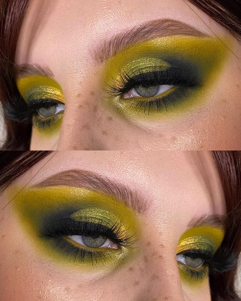 Four Twenty Palette Looks, Gemini Palette Looks, Cute Aesthetic Makeup, Gemini Palette, Hydrating Camo Concealer, Four Twenty, Yellow Makeup, Makeup Nails Art, Rave Makeup