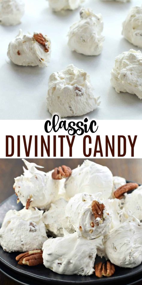 Gooey Desserts, Holidays Treats, Divinity Candy, Salty Recipes, Easy Christmas Candy Recipes, Shugary Sweets, Candy Recipes Homemade, Christmas Candy Recipes, Crunchy Pecans