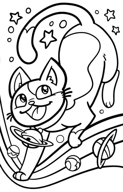 Free cat coloring page planets space stars colouring Pokemon Coloring Sheets, Pet Regression, Kawaii Decor, Crayola Coloring Pages, Color Sheets, Kitty Coloring, Pokemon Coloring, Cool Coloring Pages, Cute Coloring Pages