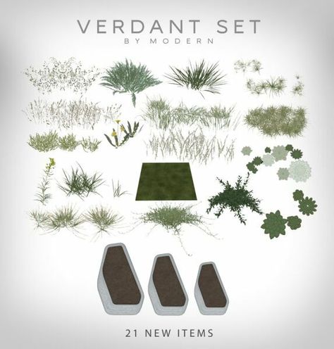 You can find the entire set in the link of the post. Author: Modern Learn more at: patreon.com #modern #gaming #sims #furniture #sims4cc #sims4 Sims 4 Cc Build Mode Outside, Nature Cc Sims 4, Sims 4 Plants Patreon, Sims Plants Cc, Sims 4 Terrain Cc, Sims 4 Cc Outdoor Plants, Sims 4 Cc Landscaping, Sims 4 Outside Cc, Sims 4 Cc Plants Patreon