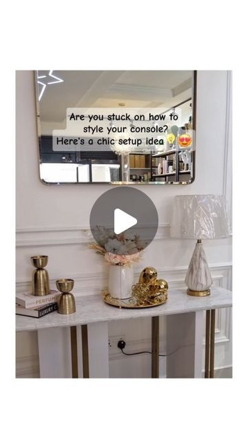 Ckei Homestyle & Interiors on Instagram: "Here's a console decor setup idea that shouts effortless elegance with a blend of style and function 💡💐😍👌

🔸️Items in the video:
▪️Table Lamp
▪️Gold mirror tray
▪️White ceramic vase 
▪️Ceramic love heart decor
▪️Gold metallic decor 
▪️Gold candle holders 
▪️Decor books
▪️Flower bunch 

Get in touch with us on DM or call:
📲 0769 855225 for your orders and deliveries 

🔸️We delivery Countywide and Across East Africa 🌍 

📍The circle mall, Timau Road, off Argwings Kodhek Road in Kilimani

#ckeihomestyleke #ckeiinteriorske 
#trendingnow #publicity254 #homedecorke #homedecor254 #interiordesignerkenya #interiorske #uniquedecorkenya#beautifulinteriorske #beautifulhomesofinstagram #nairobiinteriors#kenyatrends #tray #traysetup #traydecor #traydecor Mirror Tray Decor Ideas Living Room, Mirror Tray Decor Coffee Tables, Gold Candle Holder Decor, Mirror Tray Decor Ideas, Mirror Tray Decor, Gold Mirror Tray, Gold Mirror Tray The Home Depot, Gold Candle Holders, Mirror Tray