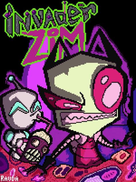 Enter The Florpus, Scene Icons, Invader Zim Characters, Scene Aesthetic, Scene Wallpaper, Scene Core, Pixel Drawing, Emo Art, Emo Wallpaper