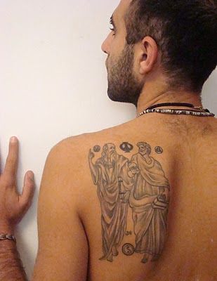 Plato and Aristotle tattoo Plato Tattoo, Aristotle Tattoo, Plato And Aristotle, Virgo Tattoo Designs, Virgo Tattoo, Chapter 1, A Tattoo, The Skin, Polynesian Tattoo