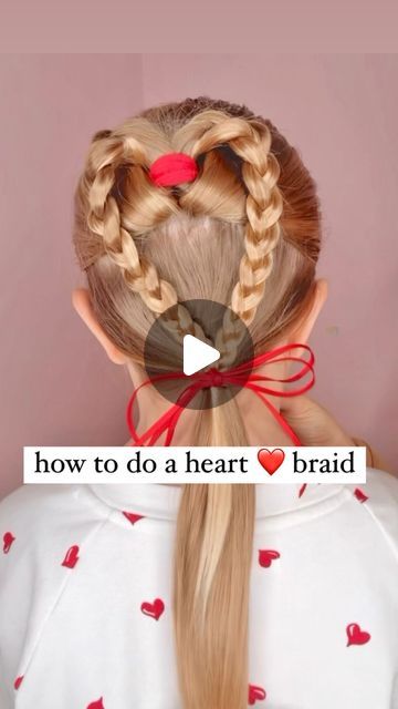 Audrey McClelland on Instagram: "HEART BRAID TUTORIAL 🩷 A heart is the perfect hairstyle for anytime of the year! Absolutely love this one!  . I will share all of the hair products that we love to use in my stories and highlights. . #hairdo #braidideas #braidinspo #braidinspiration #braid #simplehairstyles #simplehair #simplehairstyle #easyhairstyles #easyhairstyle #easyhairstylesforgirls #cutehairstyles #cutehair #hairvideo #hairideas #hairinspo #hairinspiration #hairvideos #hairidea #schoolhairstyles #schoolhair #hairstyles #hair #hairstyle #hairtutorial #hairtutorials" Valentine’s Day Hairstyle, Heart Braid Tutorial, Girls Braided Hairstyles Kids, Heart Braids, Heart Braid, Braid Inspiration, Plaits Hairstyles, Perfect Hairstyle, Braid Tutorial