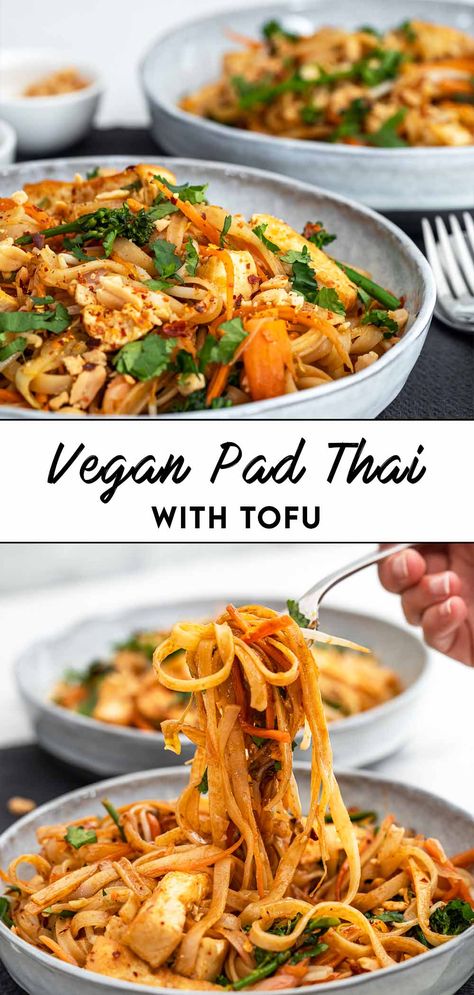 Vegan Pad Thai Sauce, Pad Thai With Tofu, Vegan Fish Sauce, Homemade Pad Thai, Vegetarian Pad Thai, Tofu Pad Thai, Ms Diet, Vegan Pad Thai, Vegan Recepies