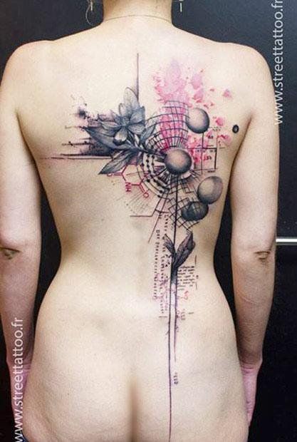 Abstract Flower Tattoos, Tatoo Inspiration, Street Tattoo, Muster Tattoos, Spine Tattoos For Women, Geniale Tattoos, Trash Polka, 1 Tattoo, Tattoos Gallery