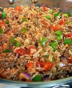 Hamburger And Rice Recipes, Hamburger Rice, Hamburger Dishes, Mexican Lasagna, Rice Skillet, Night Recipes, Indian Rice, Meatless Mondays, Hamburger Meat Recipes